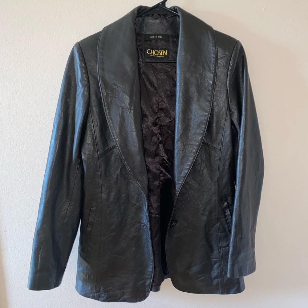 Dark brown leather jacket